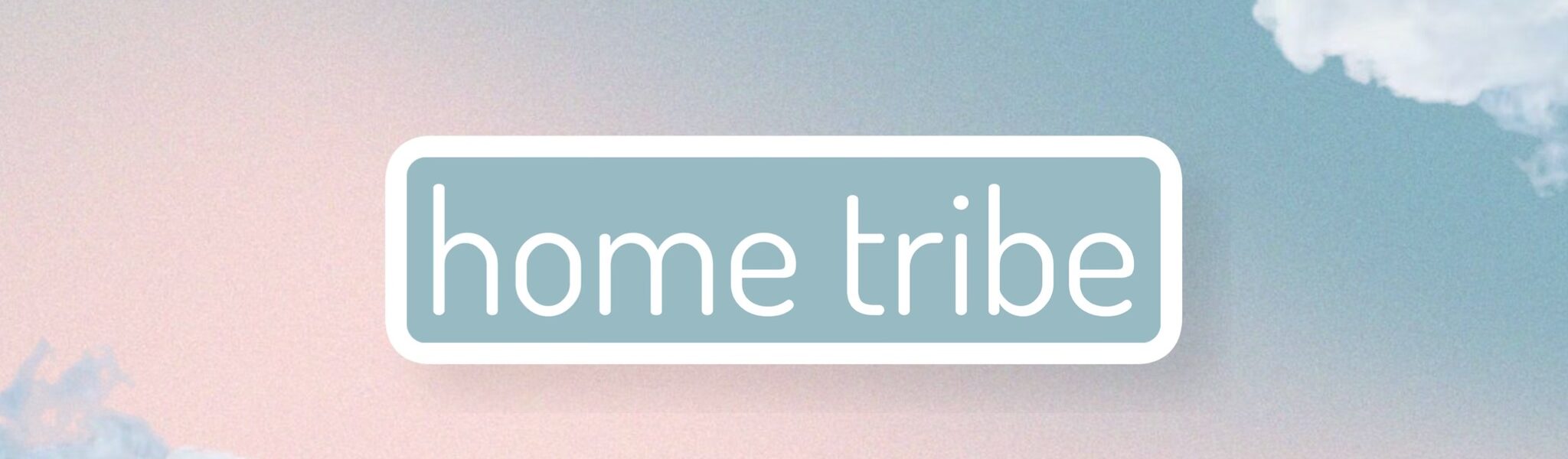 Home tribe logo on background of clouds