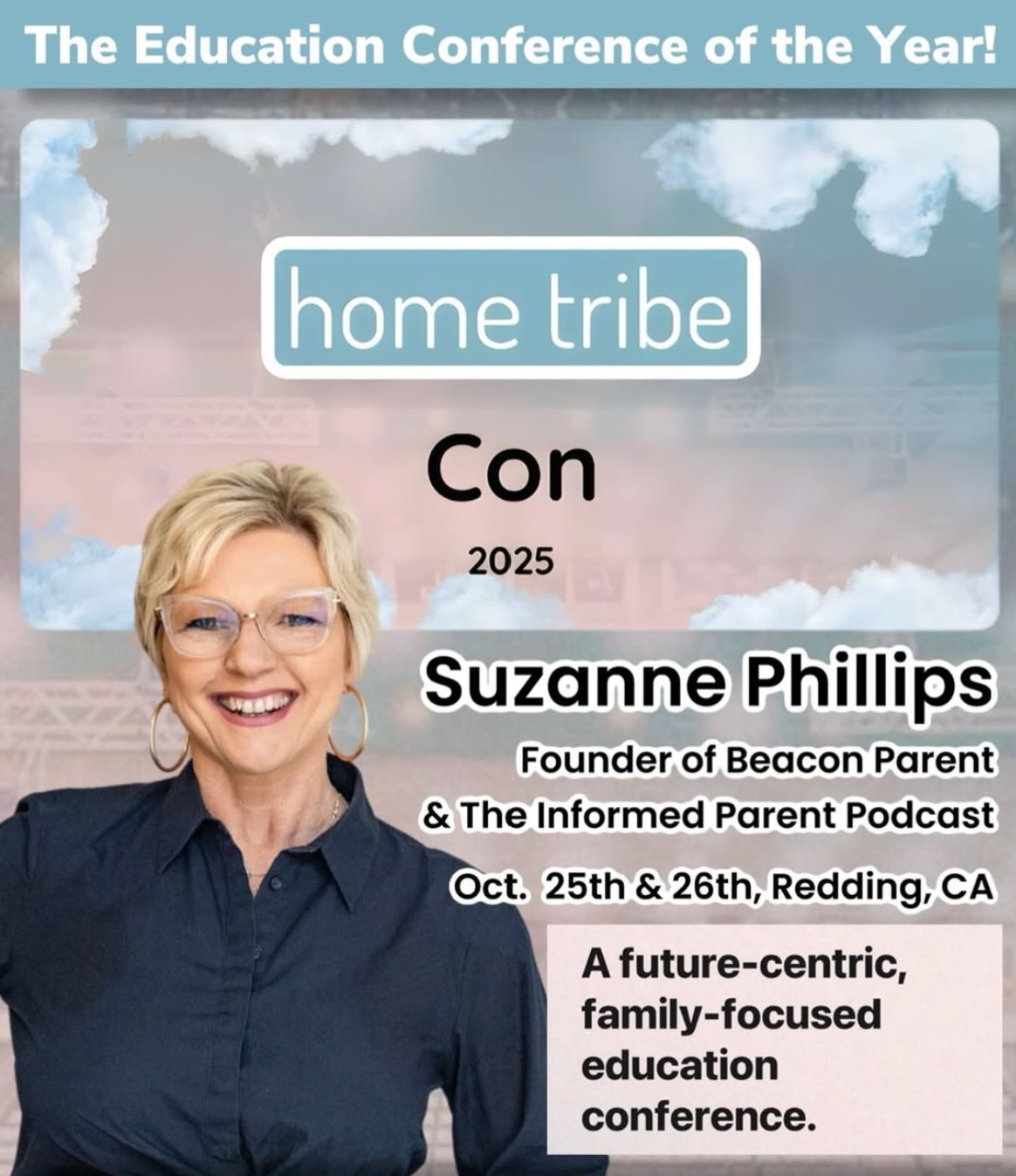 home tribe con speaker advertisement for suzanne phillips